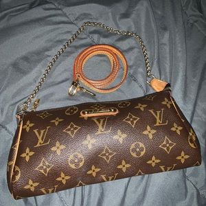 Louis Vuitton Eva Clutch - Authentic  Length: 10 in
Width: 2 in
Height: 6 in.
